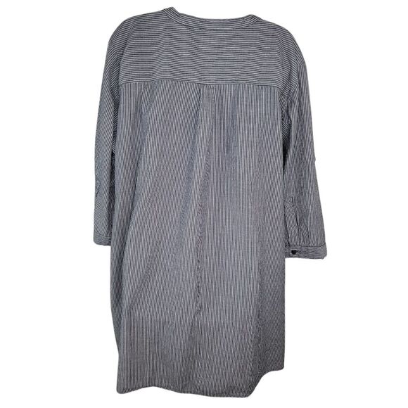 Ellos Striped Blue Cotton Tunic Top Size 2x - Picture 2 of 8